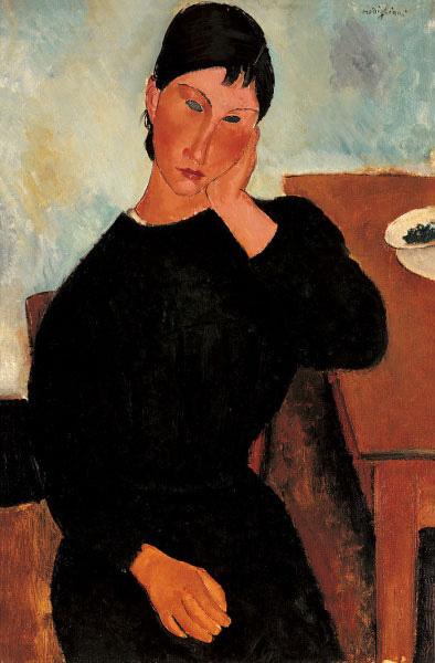 Amedeo Modigliani Elvira Resting at a Table oil painting image